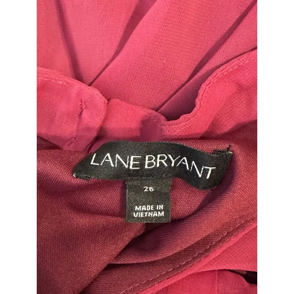 Lane Bryant Plus Size 26 Pleated Color block Fit & Flare Dress Accordion Pleat